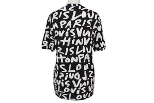 LOUIS VUITTON ルイヴィトン 半袖Ｔシャツ RM091S サイズXXS モノグラム グラフィティ ブラック ホワイト 美品 中古 4c071019