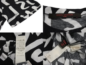 LOUIS VUITTON ルイヴィトン 半袖Ｔシャツ RM091S サイズXXS モノグラム グラフィティ ブラック ホワイト 美品 中古 4c071019