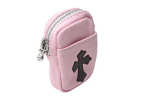 Load image into Gallery viewer, CHROME HEARTS クロムハーツ MICRO TAKA WALLET マイクロ タカ ウォレット コインケース エアポッツケース ピンク レザー シルバー金具 美品 中古 4c071031