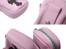 Load image into Gallery viewer, CHROME HEARTS クロムハーツ MICRO TAKA WALLET マイクロ タカ ウォレット コインケース エアポッツケース ピンク レザー シルバー金具 美品 中古 4c071031