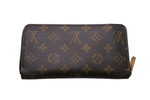 LOUIS VUITTON ルイヴィトン モノグラム ジッピーウォレット M60017 長財布 財布 ブラウン系 ゴールド金具 美品 中古 4c071035