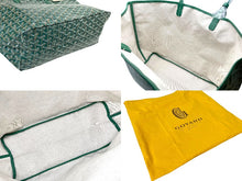 Load image into Gallery viewer, 新品未使用 GOYARD ゴヤール サンルイPM バッグ トートバッグ STLOUIPMLTY09CL09P PVC レザー ヘリンボーン グリーン 中古 4c071039