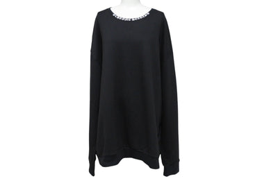 極美品 CHROME HEARTS クロムハーツ スウェットシャツ トレーナー サイズXXL ネックロゴ 新作 袖プリント ブラック コットン 中古 4c071052