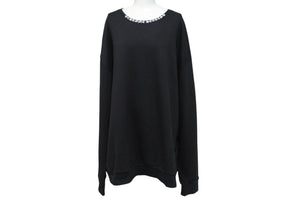 極美品 CHROME HEARTS クロムハーツ スウェットシャツ トレーナー サイズXXL ネックロゴ 新作 袖プリント ブラック コットン 中古 4c071052