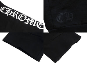 極美品 CHROME HEARTS クロムハーツ スウェットシャツ トレーナー サイズXXL ネックロゴ 新作 袖プリント ブラック コットン 中古 4c071052