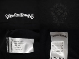 極美品 CHROME HEARTS クロムハーツ スウェットシャツ トレーナー サイズXXL ネックロゴ 新作 袖プリント ブラック コットン 中古 4c071052