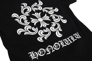 極美品 CHROME HEARTS クロムハーツ Tシャツ 半袖 HONOLULU ホノルル限定 ブラック コットン サイズS 中古 4c071053