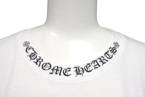 Chrome hearts クロムハーツ ネックロゴ バッククロスロゴ プリントポケットサイズ XL ホワイト 新型 美品 中古 4c071054