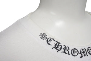 Chrome hearts クロムハーツ ネックロゴ バッククロスロゴ プリントポケットサイズ XL ホワイト 新型 美品 中古 4c071054