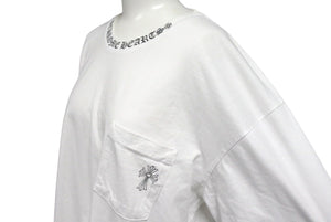 Chrome hearts クロムハーツ ネックロゴ バッククロスロゴ プリントポケットサイズ XL ホワイト 新型 美品 中古 4c071054