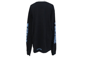 CHROME HEARTS クロムハーツ 長袖Ｔシャツ サイズS ネックロゴ ロゴプリント スクロールラベルロゴ ブラック コットン 美品 中古 4c071060