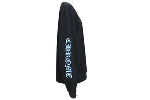 CHROME HEARTS クロムハーツ 長袖Ｔシャツ サイズS ネックロゴ ロゴプリント スクロールラベルロゴ ブラック コットン 美品 中古 4c071060