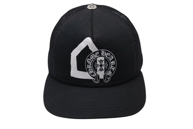 CHROME HEARTS クロムハーツ ドーバーストリートマーケット トラッカーキャップ CHロゴ刺繍 クロスボール シルバー 925 ブラック 美品 中古 4c071072