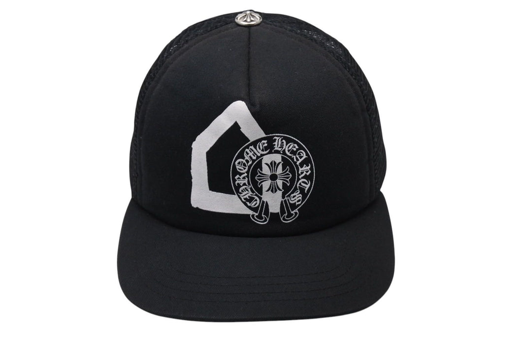 CHROME HEARTS クロムハーツ ドーバーストリートマーケット トラッカーキャップ CHロゴ刺繍 クロスボール シルバー 925 ブラック 美品 中古 4c071072