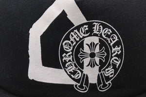 CHROME HEARTS クロムハーツ ドーバーストリートマーケット トラッカーキャップ CHロゴ刺繍 クロスボール シルバー 925 ブラック 美品 中古 4c071072