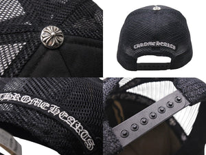 CHROME HEARTS クロムハーツ ドーバーストリートマーケット トラッカーキャップ CHロゴ刺繍 クロスボール シルバー 925 ブラック 美品 中古 4c071072