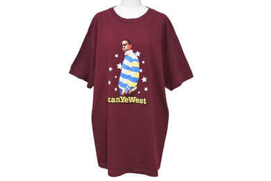 極美品 KANYE WEST カニエウェスト School Spirit Tour 2004 半袖Tシャツ ヴィンテージ コットン ボルドー サイズL 中古 4c071097