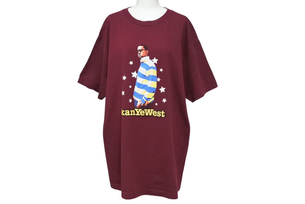 極美品 KANYE WEST カニエウェスト School Spirit Tour 2004 半袖Tシャツ ヴィンテージ コットン ボルドー サイズL 中古 4c071097