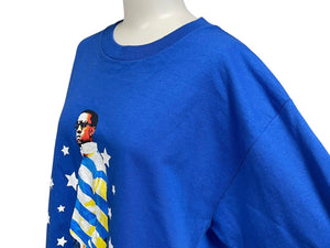 極美品 KANYE WEST カニエウェスト School Spirit Tour 2004 半袖Tシャツ ヴィンテージ コットン ブルー サイズM 中古 4c071102