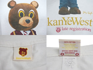 極美品 KANYE WEST カニエウェスト late registration 2005 プロモーションTシャツ サイズL 非売品 カニエベア オフィシャル 中古 4c071141
