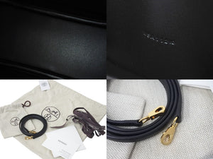 新品未使用 HERMES エルメス ミニボリード1923 2WAY ハンドバッグ ショルダーバッグ W刻印 シェーブル ブラック ゴールド 中古 4c071152