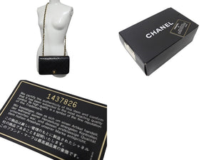 CHANEL シャネル マトラッセ フルフラップチェーンショルダーバッグ ココマーク 1番台 ラムスキン ブラック ゴールド 美品 中古 4c071162
