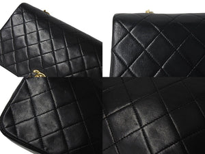 CHANEL シャネル マトラッセ フルフラップチェーンショルダーバッグ ココマーク 1番台 ラムスキン ブラック ゴールド 美品 中古 4c071163