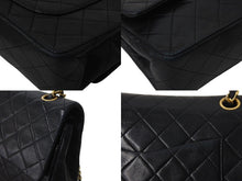 Load image into Gallery viewer, CHANEL シャネル マトラッセ25 Wフラップ Wチェーンショルダーバッグ ココマーク 1番台 ラムスキン ブラック ゴールド 美品 中古 4c071164