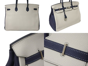 極美品 SPO HERMES エルメス バーキン40 クレ ブルーニュイ トゴ 40cm C刻印 マットシルバー金具 ハンドバッグ 中古 4c071166
