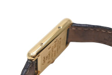 Load image into Gallery viewer, Cartier カルティエ Must Tank SM Black 4Points Roman マストタンクSM 腕時計 5057001 スイス ブラック ゴールド 美品 中古 4c071170