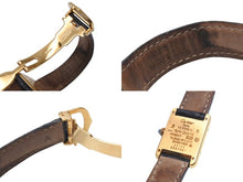 Load image into Gallery viewer, Cartier カルティエ Must Tank SM Black 4Points Roman マストタンクSM 腕時計 5057001 スイス ブラック ゴールド 美品 中古 4c071170