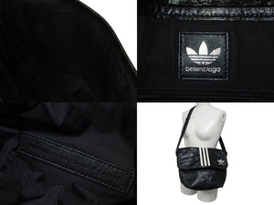 BALENCIAGA バレンシアガ Adidas アディダス ショルダーバッグ 729153 1091P 535269 レザー ブラック ホワイト 美品 中古 4c071187