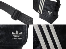 Load image into Gallery viewer, BALENCIAGA バレンシアガ Adidas アディダス ショルダーバッグ 729153 1091P 535269 レザー ブラック ホワイト 美品 中古 4c071187