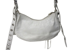 BALENCIAGA バレンシアガ LE CAGOLE XS ル カゴール 671309 9104 0 662481 アリーナラムスキン ホワイト シルバー金具 美品 中古 4c071194