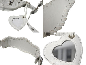 BALENCIAGA バレンシアガ LE CAGOLE XS ル カゴール 671309 9104 0 662481 アリーナラムスキン ホワイト シルバー金具 美品 中古 4c071194