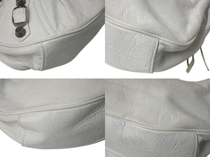 BALENCIAGA バレンシアガ LE CAGOLE XS ル カゴール 671309 9104 0 662481 アリーナラムスキン ホワイト シルバー金具 美品 中古 4c071194