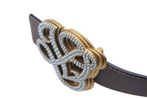 新品同様 LOUIS VUITTON ルイヴィトン ベルト バックル M8469 ダイナスティ 2024SS 100/40 パール ゴールド金具 中古 4c071196