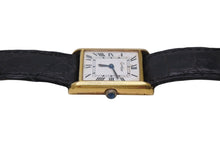 Load image into Gallery viewer, Cartier カルティエ マストタンク 腕時計 SWISS 革ベルト 18K GOLD Electroplated ブラック ゴールド金具 美品 中古 4c071201