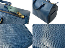 Load image into Gallery viewer, LOUIS VUITTON ルイヴィトン スピーディ30 ハンドバッグ M43005 エピ PVC レザー ブルー ゴールド金具 美品 中古 4c071207