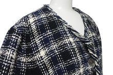 Load image into Gallery viewer, 極美品 CHANEL シャネル メンズ ツイード ジャケット ネイビー系 ブラック ホワイト シルク混 P58787V44460 サイズ50 中古 4c071212