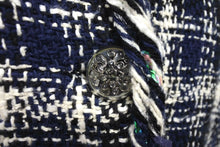 Load image into Gallery viewer, 極美品 CHANEL シャネル メンズ ツイード ジャケット ネイビー系 ブラック ホワイト シルク混 P58787V44460 サイズ50 中古 4c071212