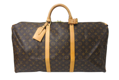 極美品 LOUIS VUITTON ルイヴィトン キーポル60 ボストンバッグ M41422 モノグラム ブラウン PVC ヌメ革 レザー 中古 4c071217