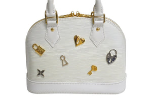 極美品 LOUIS VUITTON ルイヴィトン アルマBB ハンドバッグ AR4188 2WAY ラブロック エピレザー ホワイト 中古 4c071221