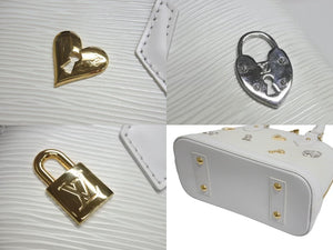 極美品 LOUIS VUITTON ルイヴィトン アルマBB ハンドバッグ AR4188 2WAY ラブロック エピレザー ホワイト 中古 4c071221