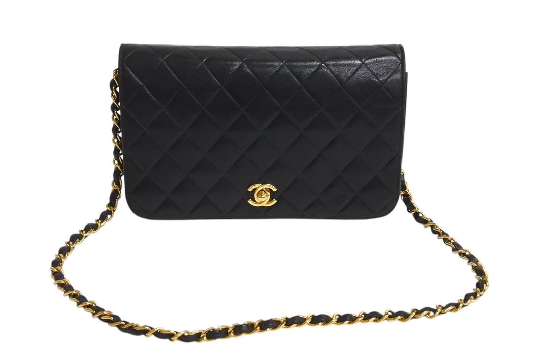 CHANEL シャネル チェーンショルダーバッグ 8番台 ココマーク キルティング ブラック ゴールド金具 美品 中古 4c071222