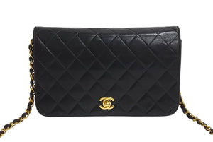 CHANEL シャネル チェーンショルダーバッグ 8番台 ココマーク キルティング ブラック ゴールド金具 美品 中古 4c071222
