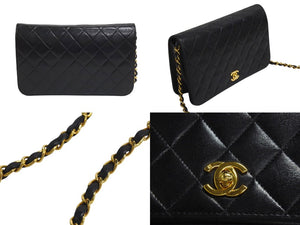 CHANEL シャネル チェーンショルダーバッグ 8番台 ココマーク キルティング ブラック ゴールド金具 美品 中古 4c071222