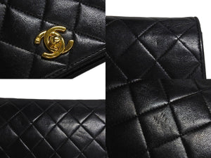 CHANEL シャネル チェーンショルダーバッグ 8番台 ココマーク キルティング ブラック ゴールド金具 美品 中古 4c071222