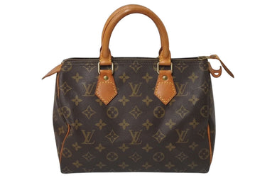 LOUIS VUITTON ルイヴィトン スピーディ25 ハンドバッグ M41109 モノグラム PVC レザー ゴールド金具 ブラウン 美品 中古 4c071223