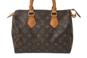 LOUIS VUITTON ルイヴィトン スピーディ25 ハンドバッグ M41109 モノグラム PVC レザー ゴールド金具 ブラウン 美品 中古 4c071223